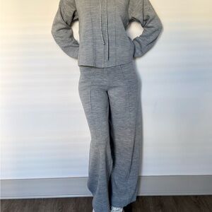 Women's Wool Gray Pants & Jumpsuit Set